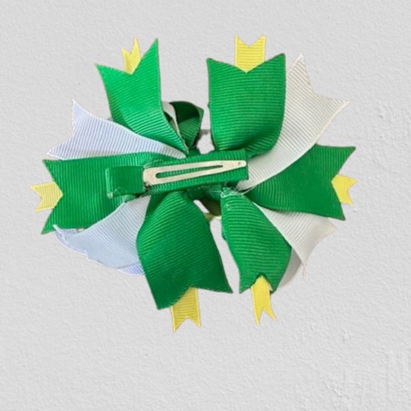 Green Shamrocks Boutique Deluxe Bow   (2) - Picture 2 of 2